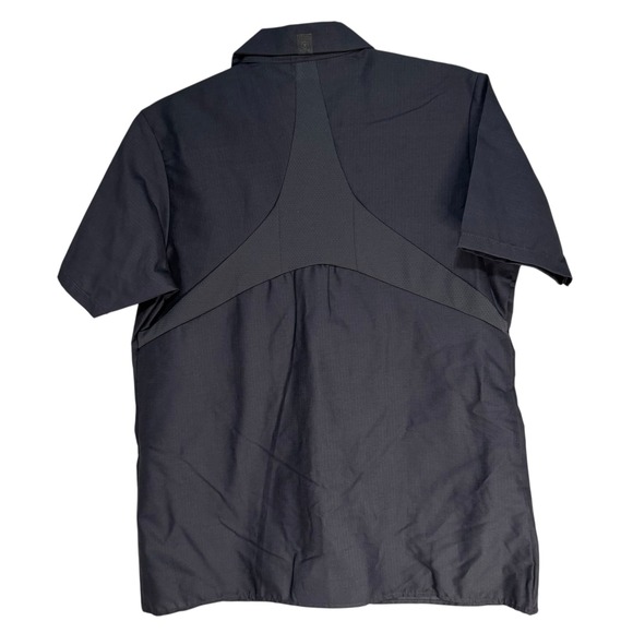 Red Kap Short Sleeve Work Shirt Black Button Front Utility Mens Medium - Picture 11 of 15